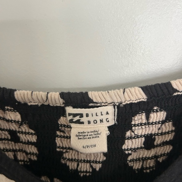 Billabong Black and White Paradise Floral Mini Dress Small - Picture 3 of 5